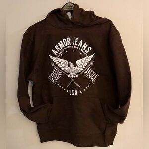 Armor Jeans Brown Hoodie for Men NWT MSRP $80